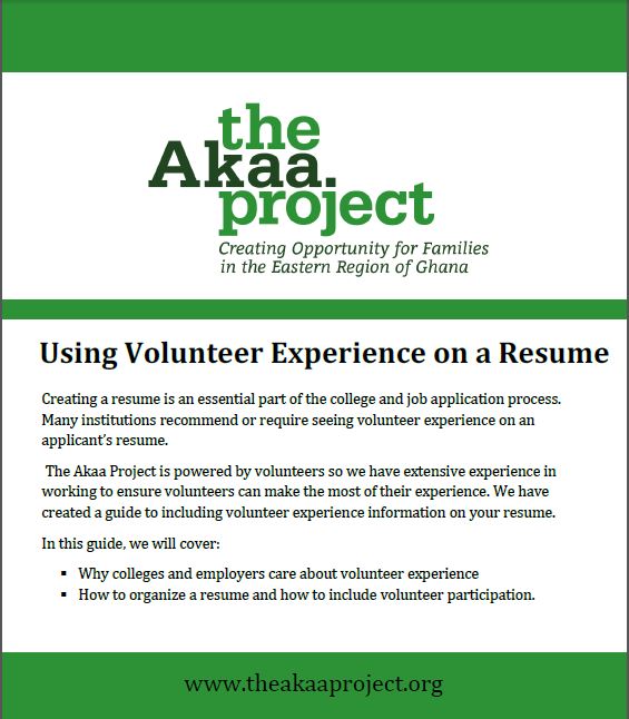 Volunteer experience